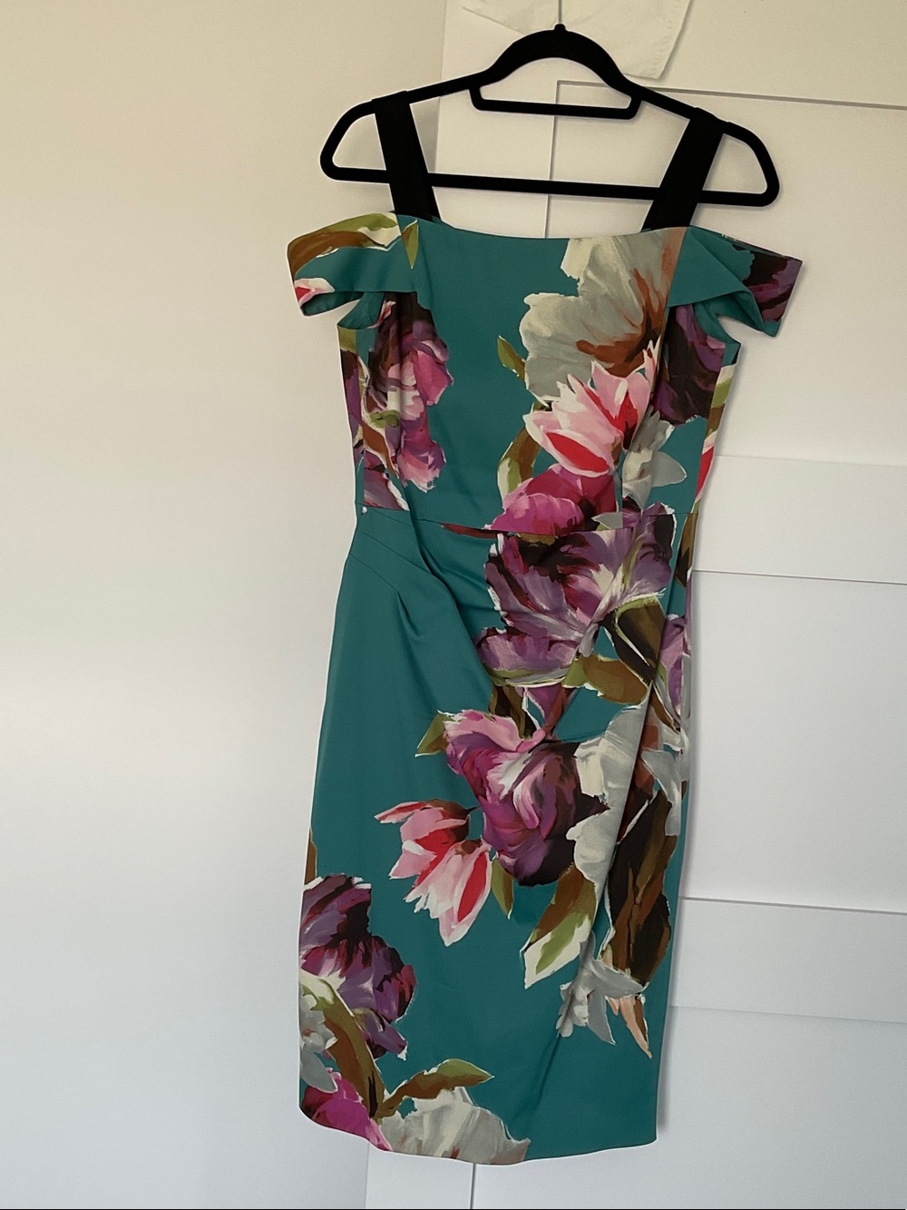 Karen Millen Teal Floral  Sheath Dress